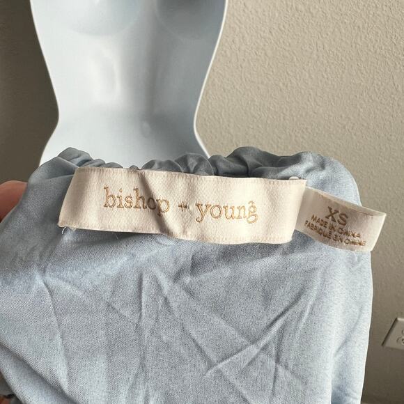 Bishop & Young Sea Blue Santorini Midi Ruffle Dress Women's XS Coquette Cottage - Picture 7 of 9